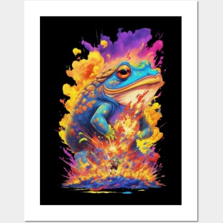 Color splash toad nature and animal lovers cute animals pretty colors Posters and Art